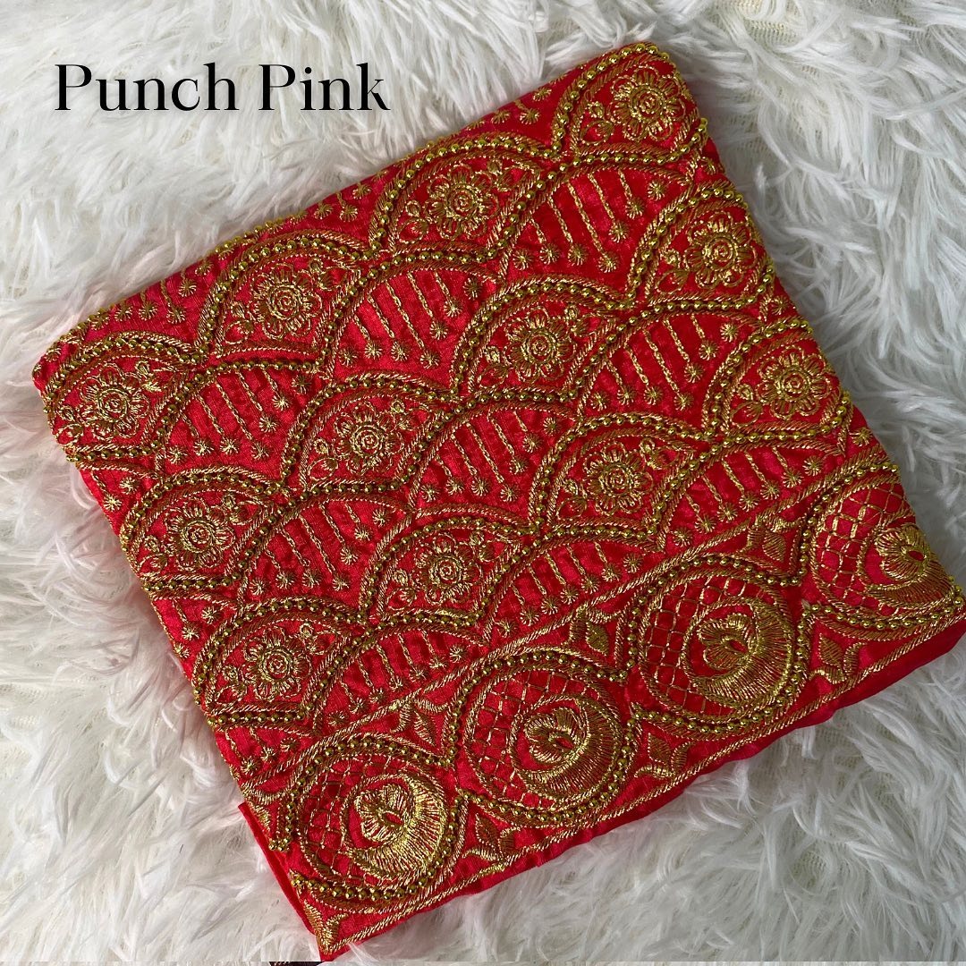Red Aari Blouse Material