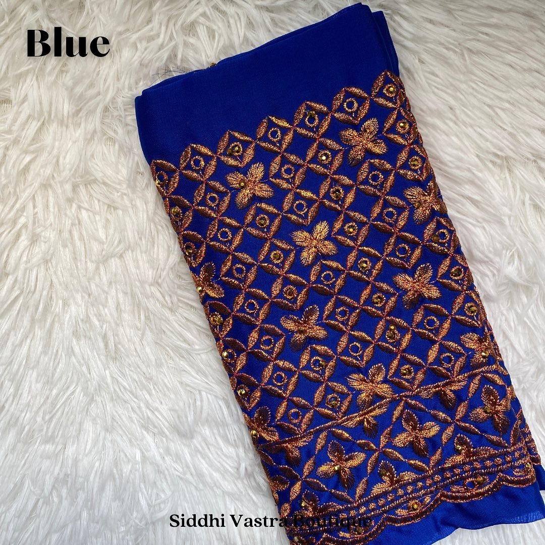 Blue Tread Aari Work Blouse Material – code2