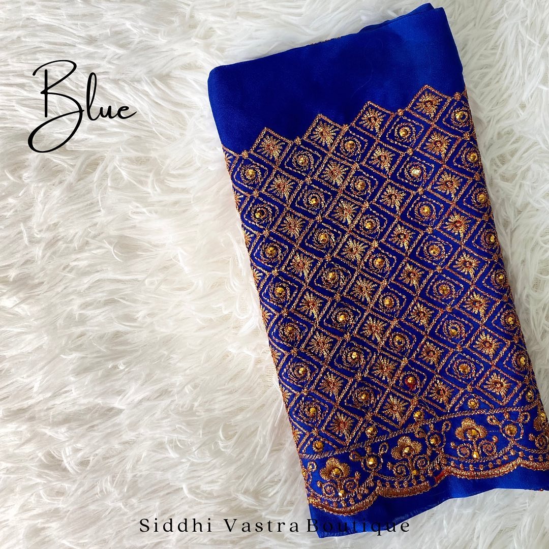 Blue Tread Aari Work Blouse Material – Code1