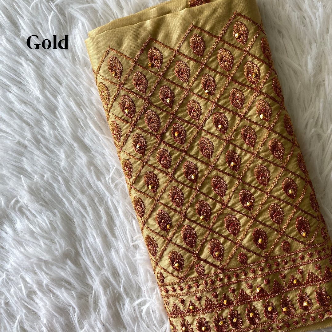 Gold Tread Aari Work Blouse Material – Code2