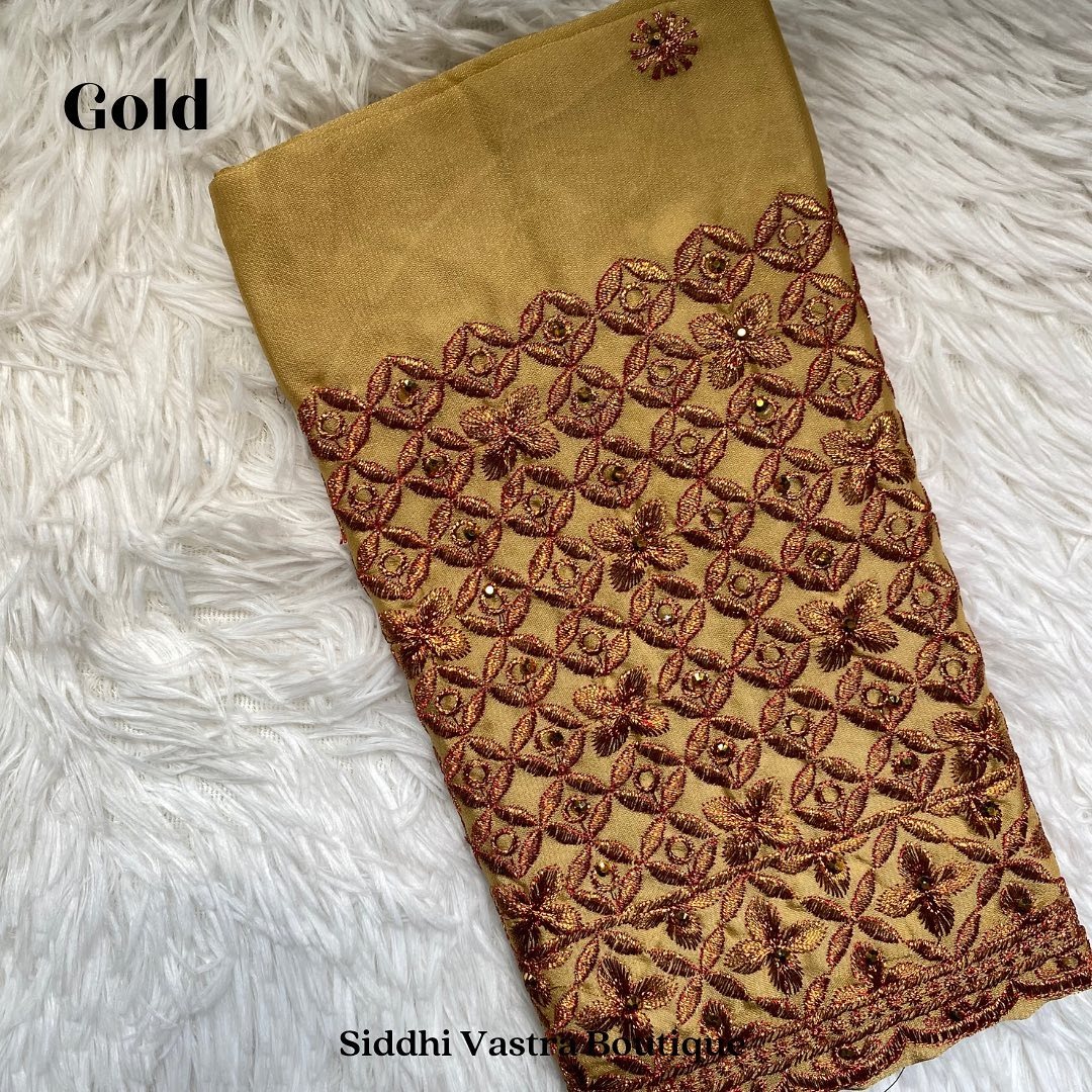 Gold Tread Aari Work Blouse Material – Code1