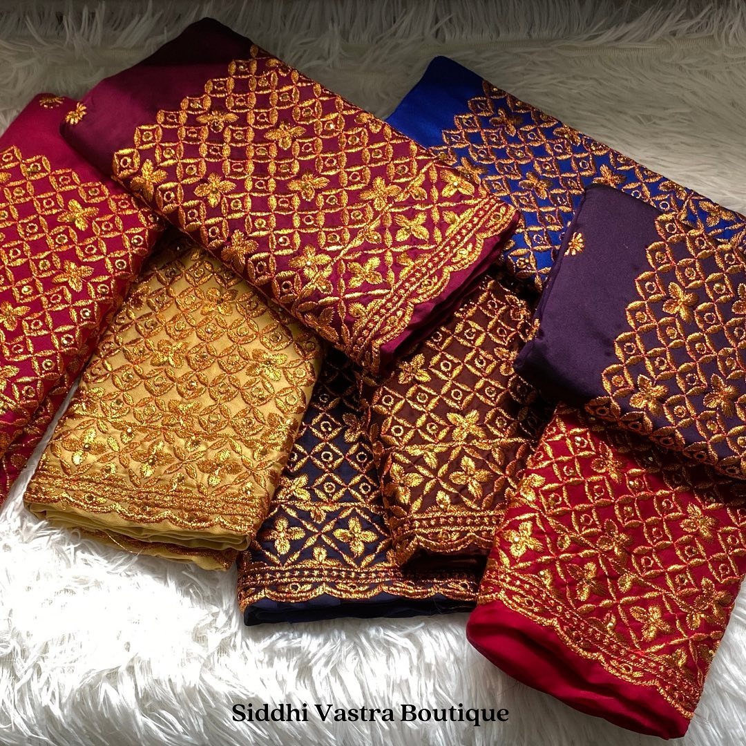 Gold Tread Aari Work Blouse Material – Code1